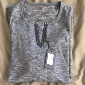 NWT John Varvatos Star USA Henley Tee blue/grey